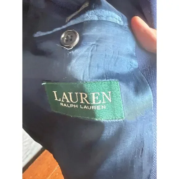 Lauren Ralph Lauren Mens Navy Blazer 42R Gold Crest Buttons Classic Sport Coat - Picture 5 of 7